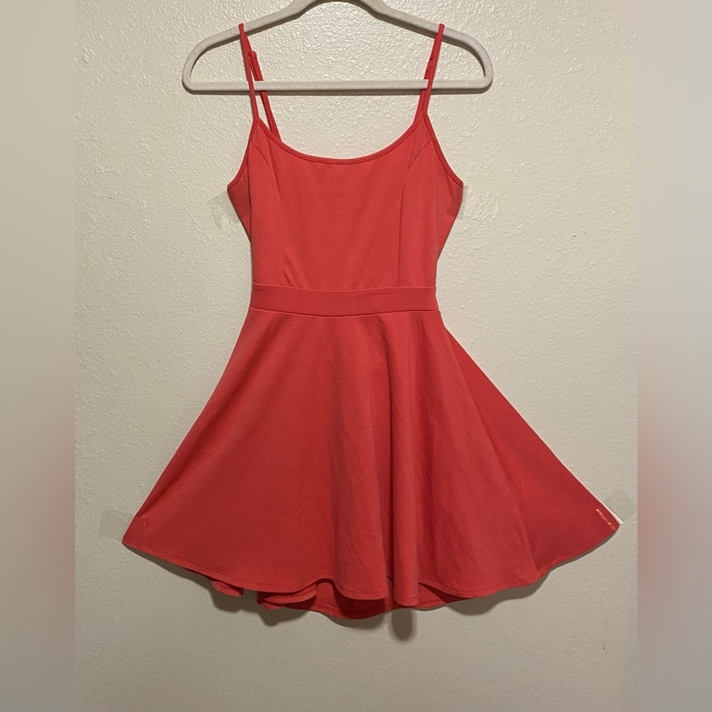 Charlotte Russe Coral Pink Fit & Flare Mini Dress | Sleeveless Summer M - Picture 2 of 5